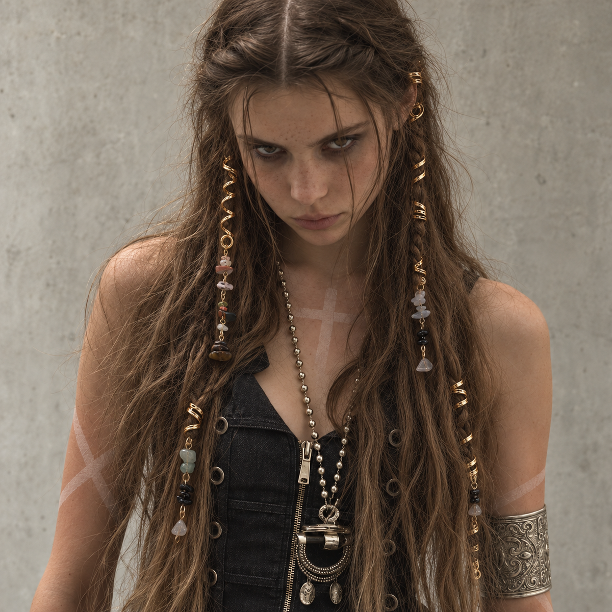 Vintage Raw Crystal Hair Set (6 Pcs)