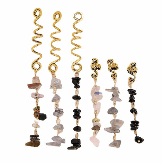 Vintage Raw Crystal Hair Set (6 Pcs)